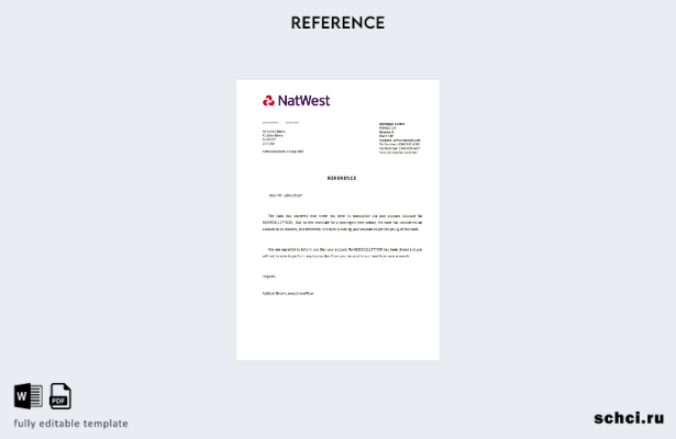 цифровая загрузка шаблона справки о закрытии Natwest Соединенного Королевства